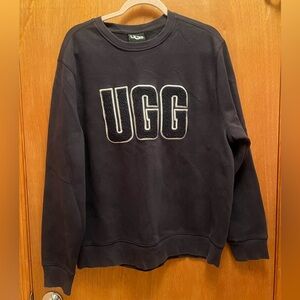 UGG Black Crewneck with Fuzzy Logo